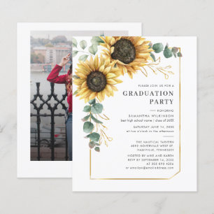 Papier Floral Sunflower 2025 Graduation Party Invitation