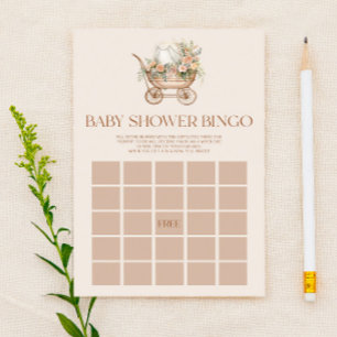 Papier Floral Vintage Carriage Bingo Baby shower Jeu