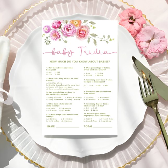 Papier Floral Whats in Your Purse Baby shower Jeu (Créateur téléchargé)