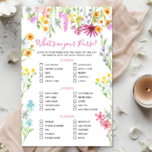 Papier Floral Wildflower Qu'y a-t-il dans votre sac Jeu d