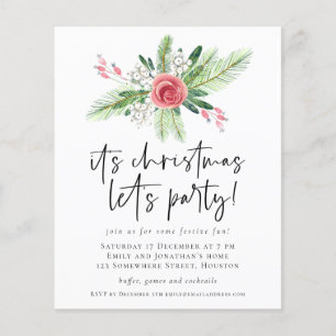 PAPIER Florale Beeren Weihnachts-Party-Einladung