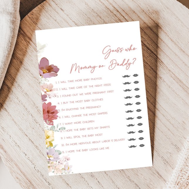 Papier Florals Baby Bloom Baby Shower Guess Who Game (Baby In Bloom 
Baby Shower Game)