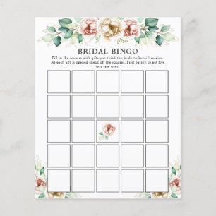 Papier Flore rose Fête des mariées verte Bingo Jeu