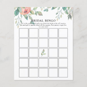 Papier Flore rose Fête des mariées verte Bingo Jeu