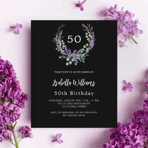 Papier Flores de lavande noire budget anniversaire
