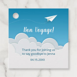 Papier Flugzeug in der Luft weg Vielen Dank Geschenkanhänger