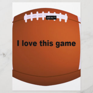 Papier Football Américain : J'Aime Ce Jeu