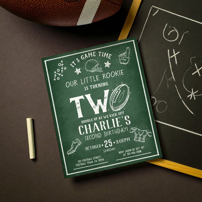Papier Football Chalkboard moderne Budget 2e anniversaire (Créateur téléchargé)