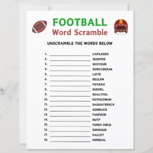 Papier Football Word Scramble Jeu