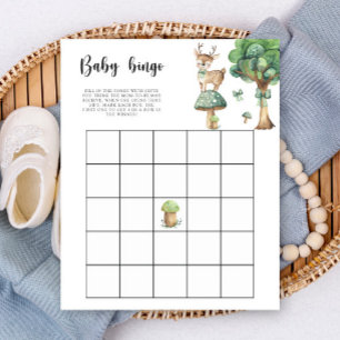 Papier Forest Deer - jeu de bingo Baby shower