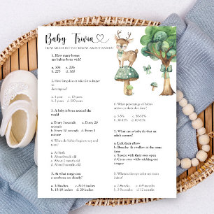 Papier Forest Deer - Trivia pour bébés   Jeu baby shower