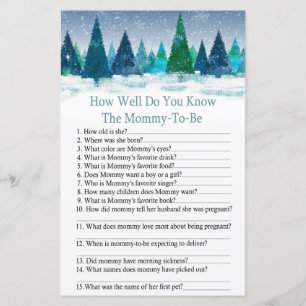Papier forêt d'hiver comment bien connaissez-vous baby sh