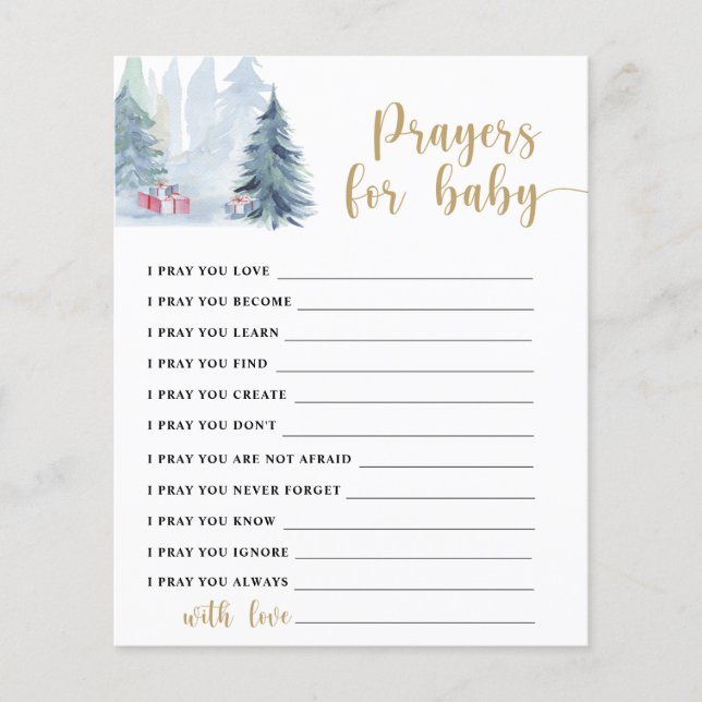 Papier Forêt d'hiver - Jeu de fête | prières pour bébé (Devant)