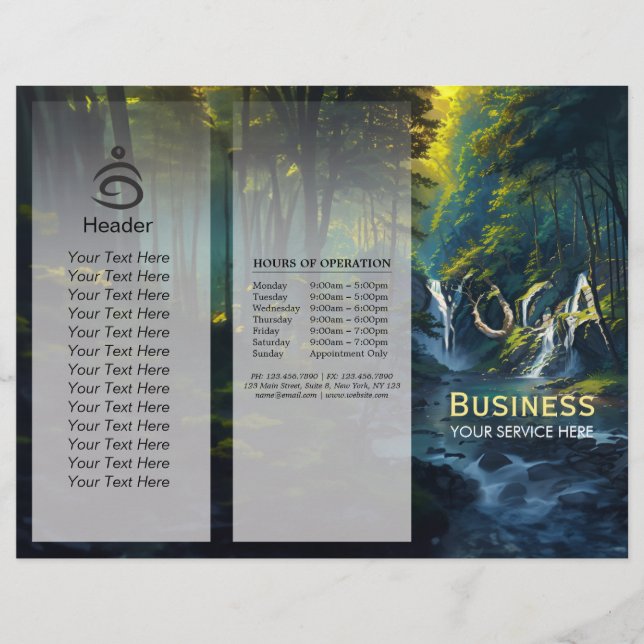 Papier Forêt naturelle YOGA Texte caché Méditation Enseig (Devant)