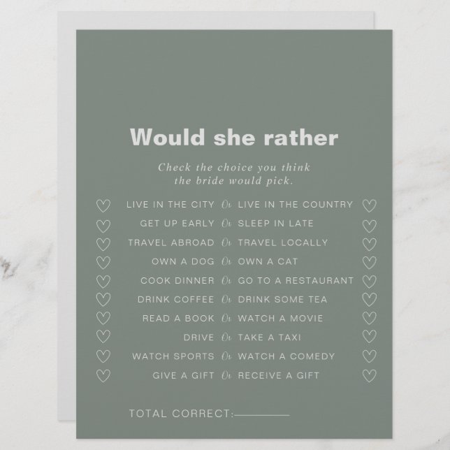 Papier Formellement Vert Voudrait Elle Plutôt Fête des ma (Devant / Derrière)