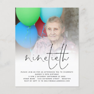 PAPIER Foto Overlay Script 90. Geburtstagseinlad