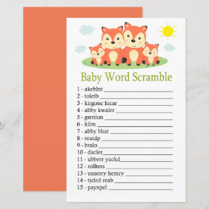Papier Fox Baby jeu de mots brouillage de mots