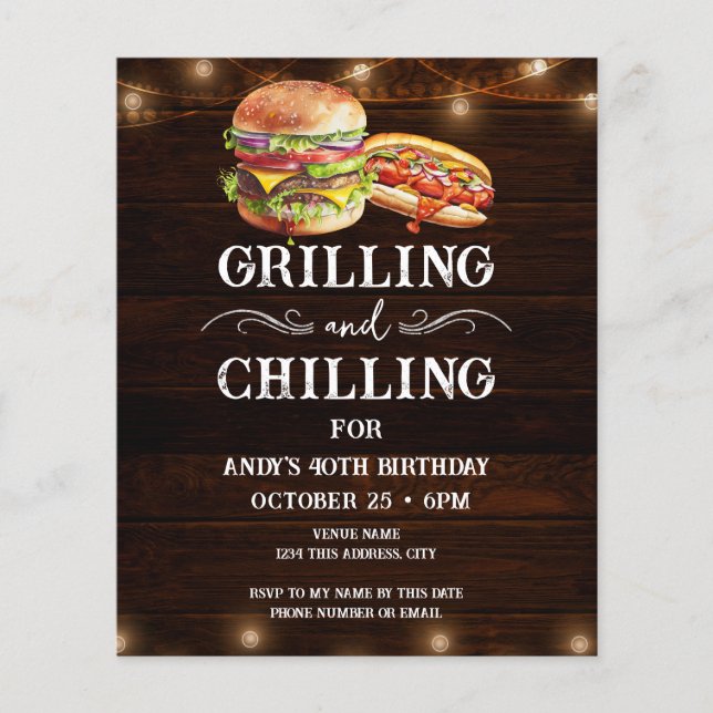 Papier Fraisage et grillages 40e anniversaire Invitation (Devant)