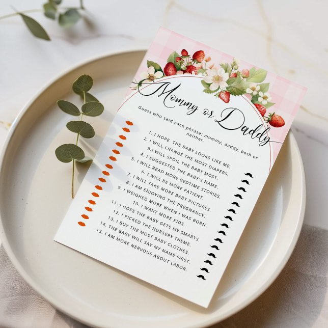 Papier Fraise doux maman ou papa baby shower (Créateur téléchargé)