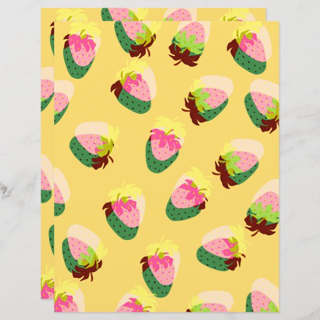 Papier Fraise jaune (Devant / Derrière)