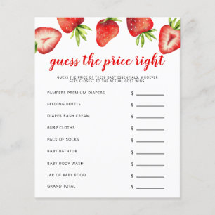 Papier Fraise Le Prix Bon Baby shower Jeu