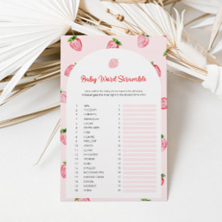 Papier Fraise Mot Mot Baby shower Scramble Jeu