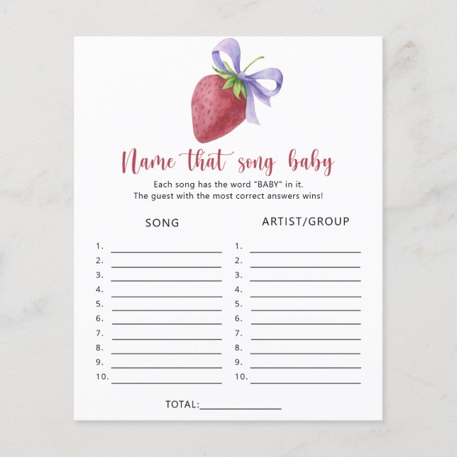 Papier Fraise - Nom que Baby Song (Devant)