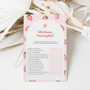 Papier Fraise Qui Connaît Maman Meilleur Baby shower Jeu