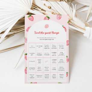 Papier Fraise Trouver L'Invité Bingo Baby shower Jeu