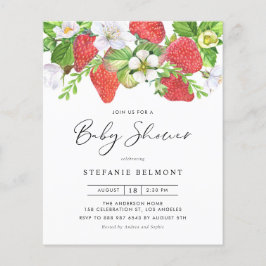 Papier Fraises et fleurs Baby shower d'été