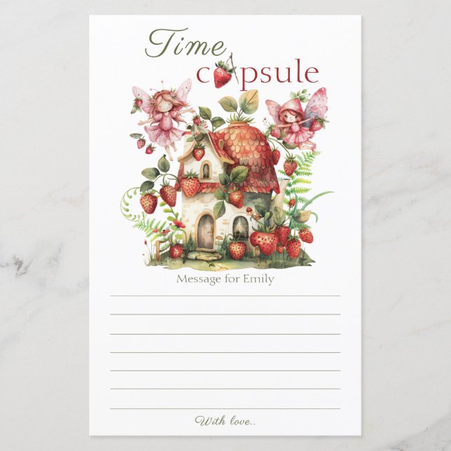 Papier Framboise Fée Berry Sweet Anniversaire Heure Capsu (Devant)