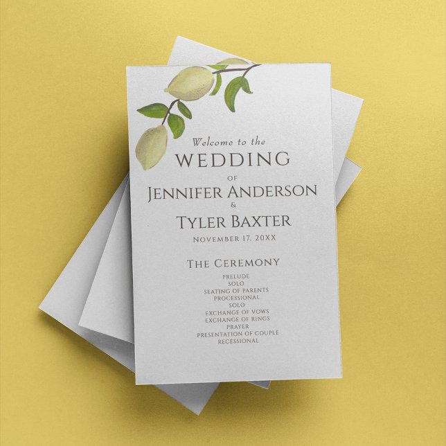 Papier Fresh Citrus Painted Lemons Modern Mediterranean (Créateur téléchargé)