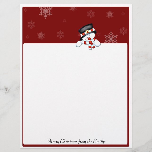 Papier Frostie sur rouge avec des flocons blancs (Devant)