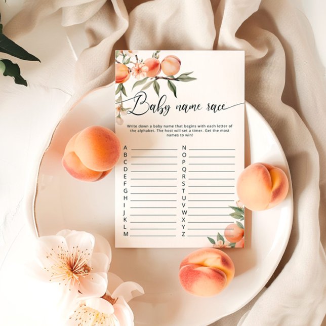 Papier Fruit pêche nom de race de bébé jeu de baby shower (Créateur téléchargé)