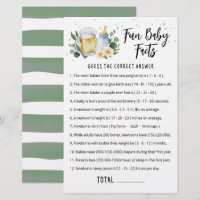 Fun Baby Facts Game Green Baby est en train de bra