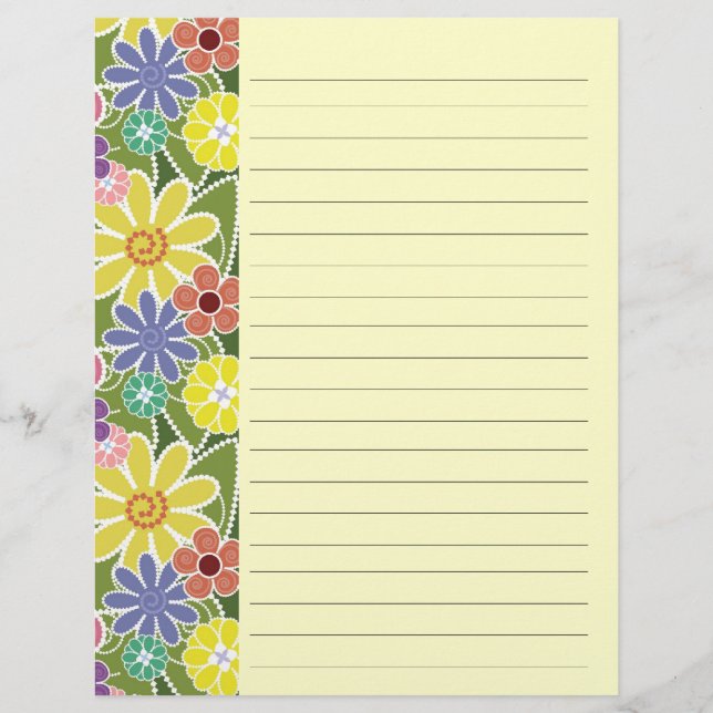 Papier Fun Floral Lumineux Linke Letterhead (Devant)
