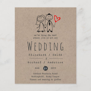 Papier Fun Marié Groom Mariage rustique Invitation manusc