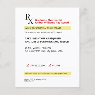 Papier Fun Novelty Rx Prescription Pharmacy Graduation En