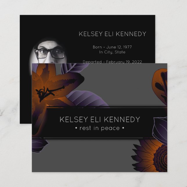 Papier funérailles florales vintages (Devant / Derrière)