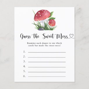 Papier Fungi baby shower Guess the Sweet Mess jeu