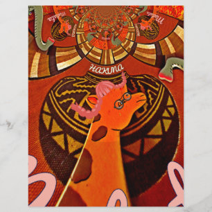 Papier Funny Elegant Giraffe Accessoré Style Africain