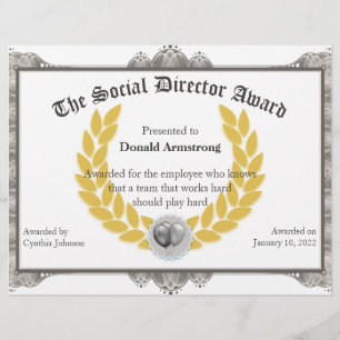 Papier Funny Employé Award - Directeur social