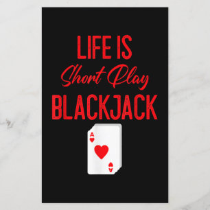 Papier Funny Poker   La Vie Est Le Blackjack À Court Temp