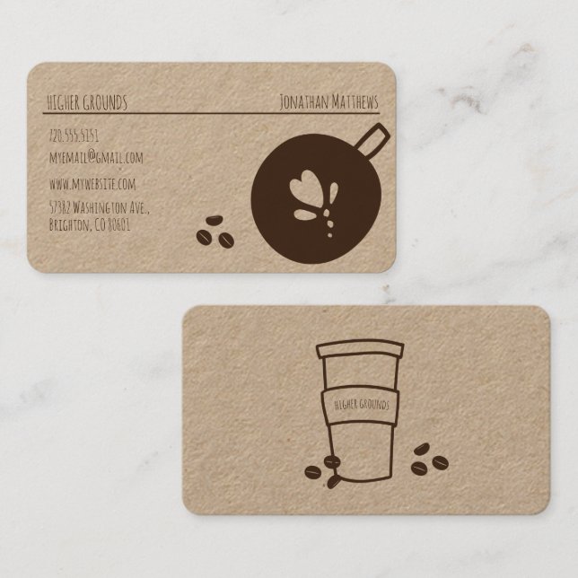Papier für das Coffee-Business-Logo Visitenkarte (Vorne/Hinten)