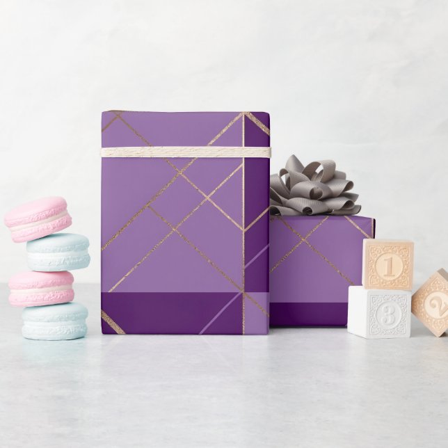 Papier für das lila geometrische Muster Geschenkpapier (Babyparty)