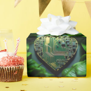 Papier für die elektronische Schaltung in Herzform Geschenkpapier