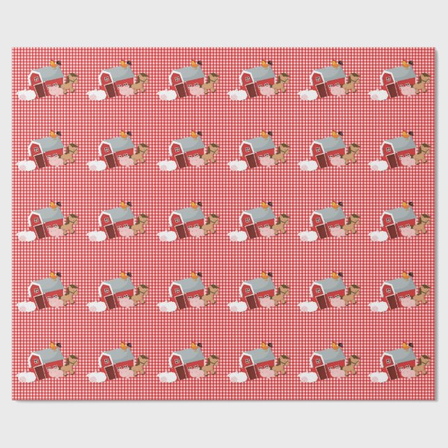 Papier für kleine landwirtschaftliche Tiere Geschenkpapier (Flach)