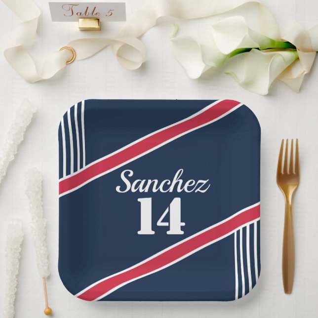 Papier für Marine und Rote Sportarten Pappteller (Hochzeit)