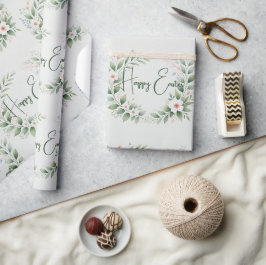 Papier für Pastell-Wrapping mit Grün- und Blumende Geschenkpapier
