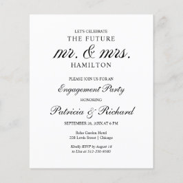 Papier Futur Invitation de la partie de l'engagement budg